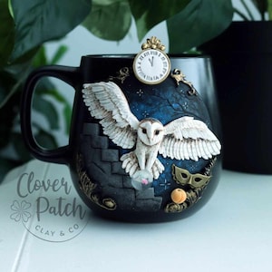 Taza de Búho Laberinto / Taza Goblincore / Taza Otoño / Cottagecore / Fairycore / Regalos Místicos / Retro 80 / David Bowie Labyrinth Movie