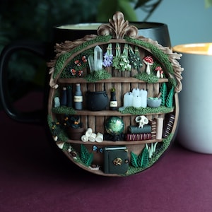 Green Witch Apothecary Mug | Fall Autumn Mug | Cottagecore | Supernatural | Fairycore | Mystical Gifts | Whimsigoth Wiccan Decor