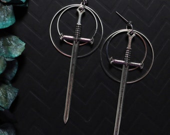 Swords Earrings | Sword Jewelry | Goth Jewelry | Dark Academia | Silver Swords | Medieval Swords | Dark Romantic | Victorian Gothic