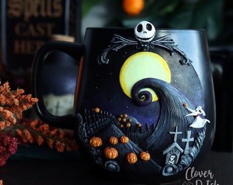 Pumpkin King Halloween Mug | Fall Autumn Mug | Cottagecore | Witchy | Goblincore | Skeleton Mug | Cute Ghost Pumpkin | Halloween Decor