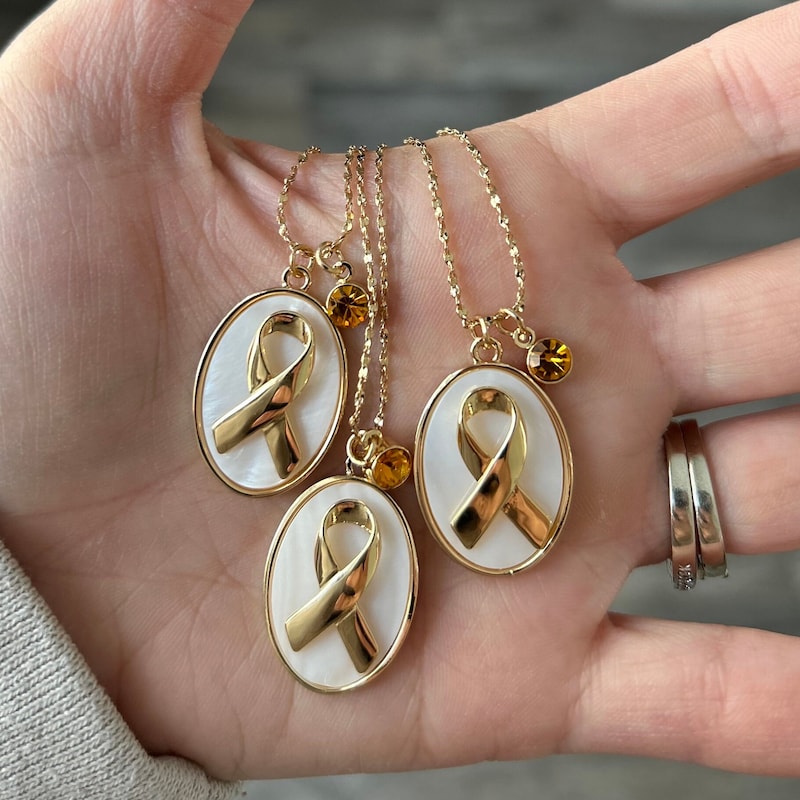 Breast Cancer Ribbon Necklace with Initials and Gemstone, Cancer Warrior Ribbon Necklace, kids Cancer Necklace, Cancer Fighter Survivor Gift for Women