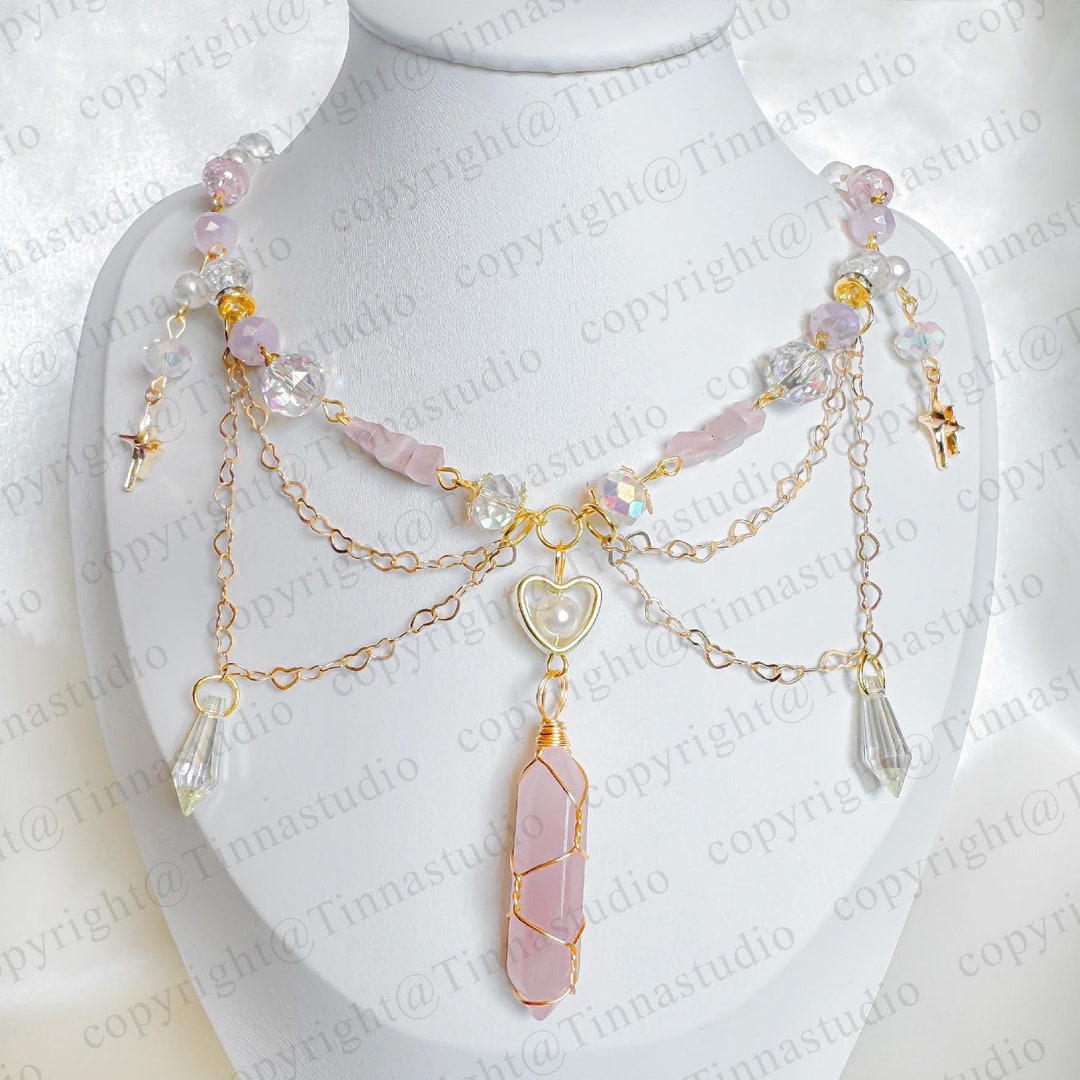 ネックレス・ペンダント VVV Pink Ribbon Heart Mix Beads Necklace BFK145 Pink Ribbon Heart Mix Beads Necklace - VVV | 60% - Asian