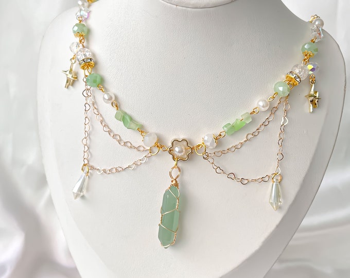 Jewelry | Fairycore Green Butterfly Necklace Fairycore Aesthetic
