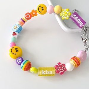 Y2K Smiley Face Bracelets- Handmade Bead Bracelet- Summer Accessory- Personalized Special Gift for her