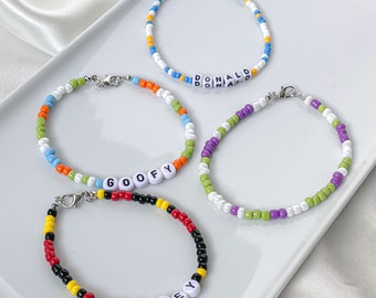 Custom word bracelet, Handmade Disney Beaded Bracelet, Mickey beads, Disney Party favors, gift for kids