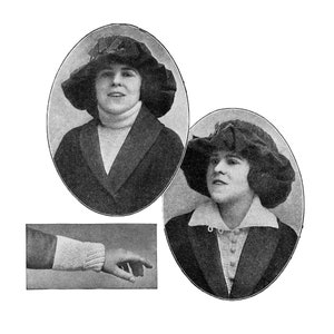 Vintage Knitted Collars and Cuffs Pattern c.1910, PDF Digital Download, WWI World War I, Antique