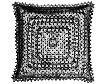 Vintage Crochet Cozy Cushion, Pillow c.1930, PDF Digital Download, Old Fashioned Flower Garden Patch Pattern