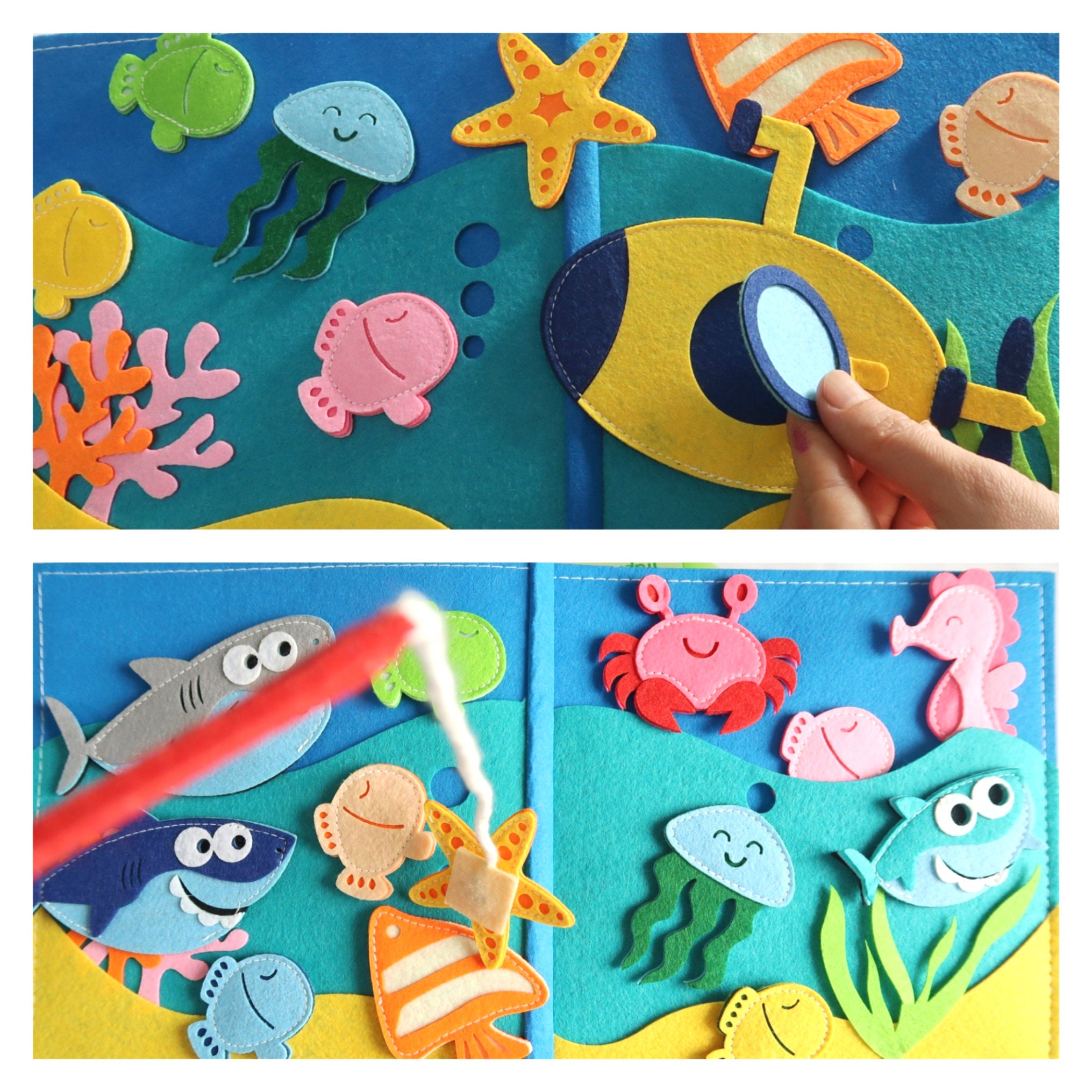 Quiet Book, Handmade Felt Book, Ocean Life, Educational Baby Book,  Montessori Activities, Toddler Sensory, Pretend Play, Preschool Busy Book -   Canada