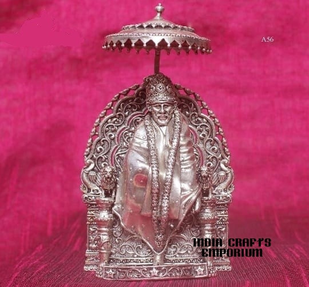 Buy Shridi Sai Baba 3D Silver Idol Sai Baba Idol Sai Nath Online ...