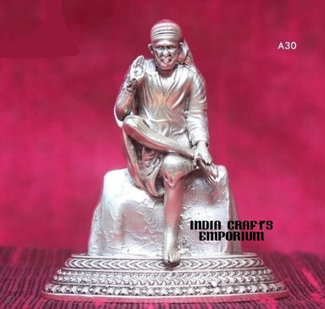 Buy Shridi Sai Baba 3D Silver Idol Sai Baba Idol Sai Nath Online ...