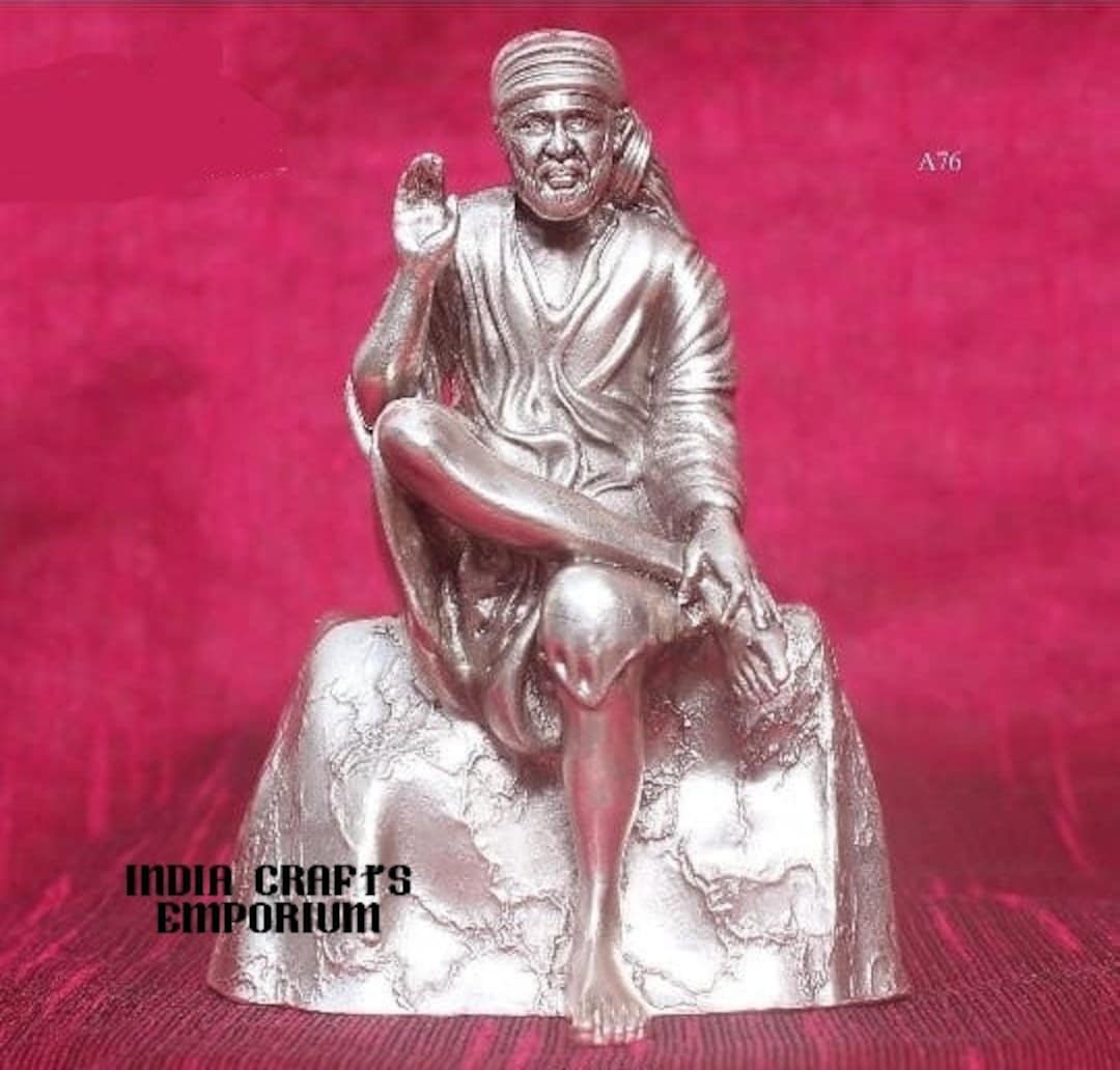 Buy Shridi Sai Baba 3D Silver Idol Sai Baba Idol Sai Nath Online ...