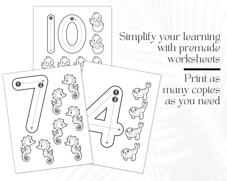 Preschool Prek Handwriting Worksheets Numbers 1-10, Tracing Practice ...