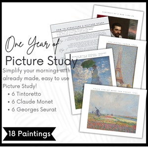 Charlotte Mason Bildstudie, Künstlerstudie, Fine Art Guide, Tintoretto, Monet, Seurat, Morgenmenü, Morgenkorb