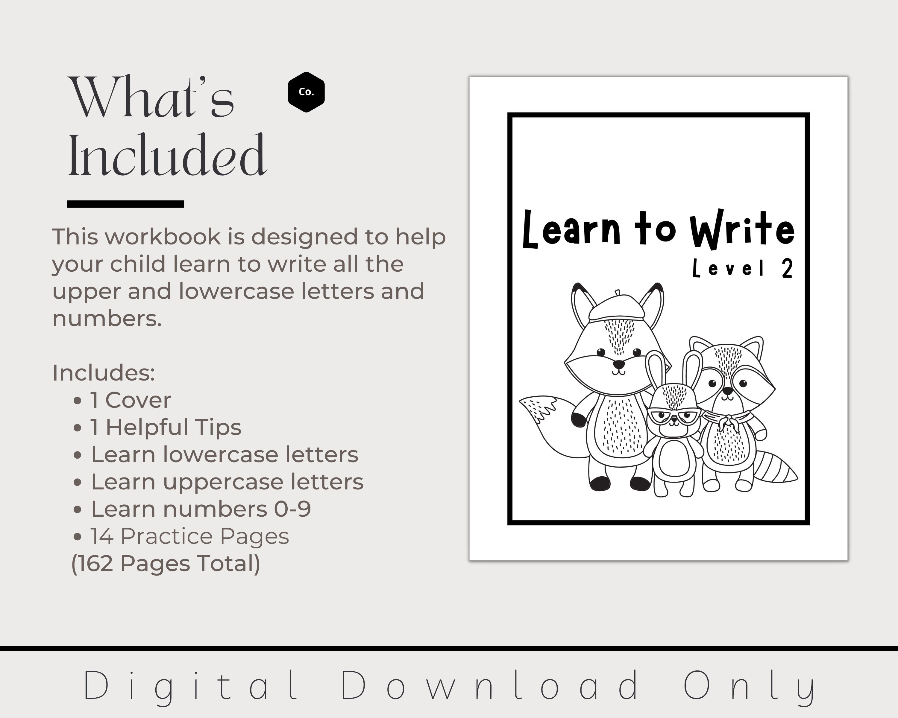 Teach Your Child to Write Workbook, Learn Alphabet, Uppercase ...