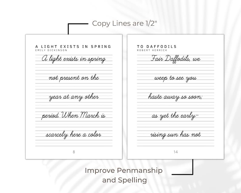 Spring Cursive Copywork and Seasonal Poetry Study Charlotte - Etsy