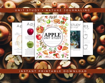 Studio dell'unità Apple Nature Journaling, scienze elementari per l'istruzione parentale, scuola materna,