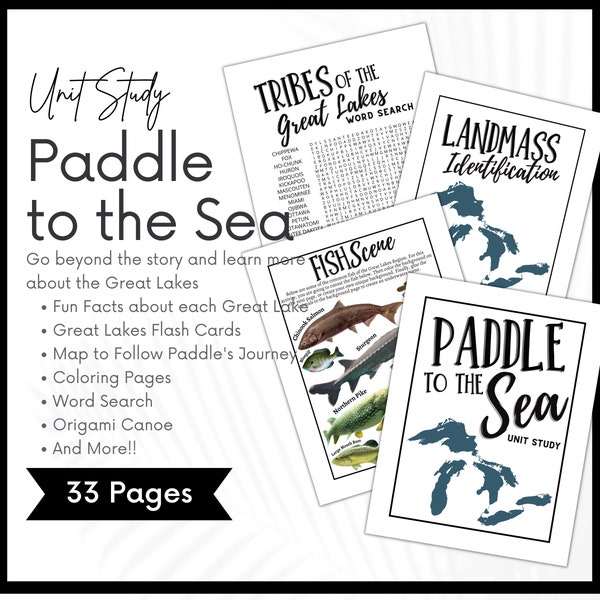 Paddle to the Sea Unit Study, Charlotte Mason Geography Homeschool Printable