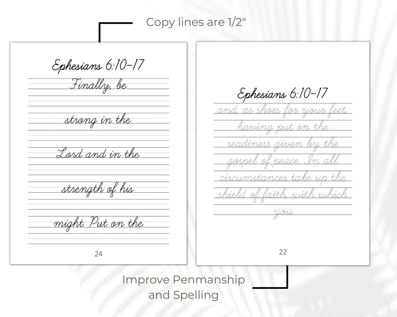 Bible cursive copywork bundle homeschool handwriting practice sheets