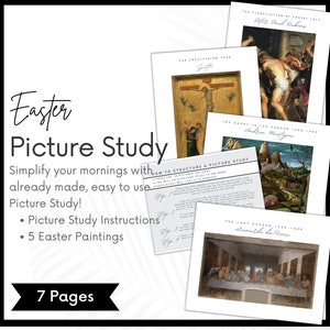 Charlotte Mason Easter Lent Picture Artist Study,  Homeschool Morning Time Menu, Picture Art Study, Morning Basket, Art Appreciation