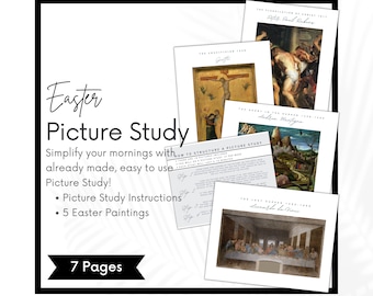Charlotte Mason Easter Lent Picture Artist Study,  Homeschool Morning Time Menu, Picture Art Study, Morning Basket, Art Appreciation