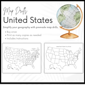 USA Karte Arbeit, Charlotte Mason Karte Geographie, Kartierung, Karte Fragen, Homeschool druckbare