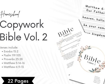 Bible Print Copywork, Homeschool handwriting practice sheets, Charlotte mason copywork, learn to write printable scripture for kids