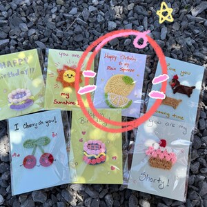 Carte d'anniversaire au crochet/ carte de voeux 3D/ carte faite main/ carte 3D/ cadeau de remerciement/ cadeau unique/ cadeau attentionné pour elle