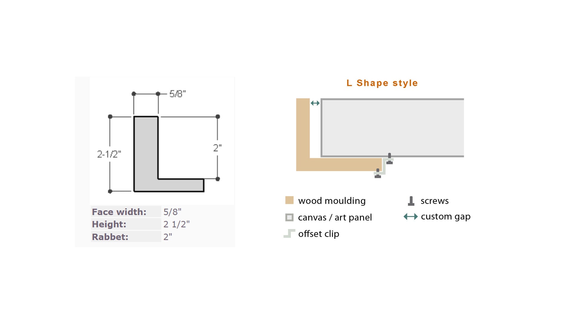 2 Inch Deep Rustique Floater Frame - Wooden Floating Frames for Canvas ...