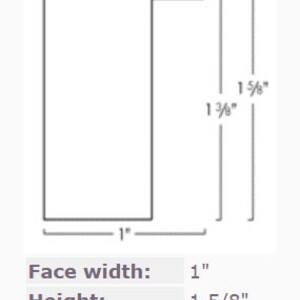 May include: Diagram showing the dimensions of a picture frame. The frame is 1 inch wide, 1 5/8 inches high, and has a 1 3/8 inch rabbet.