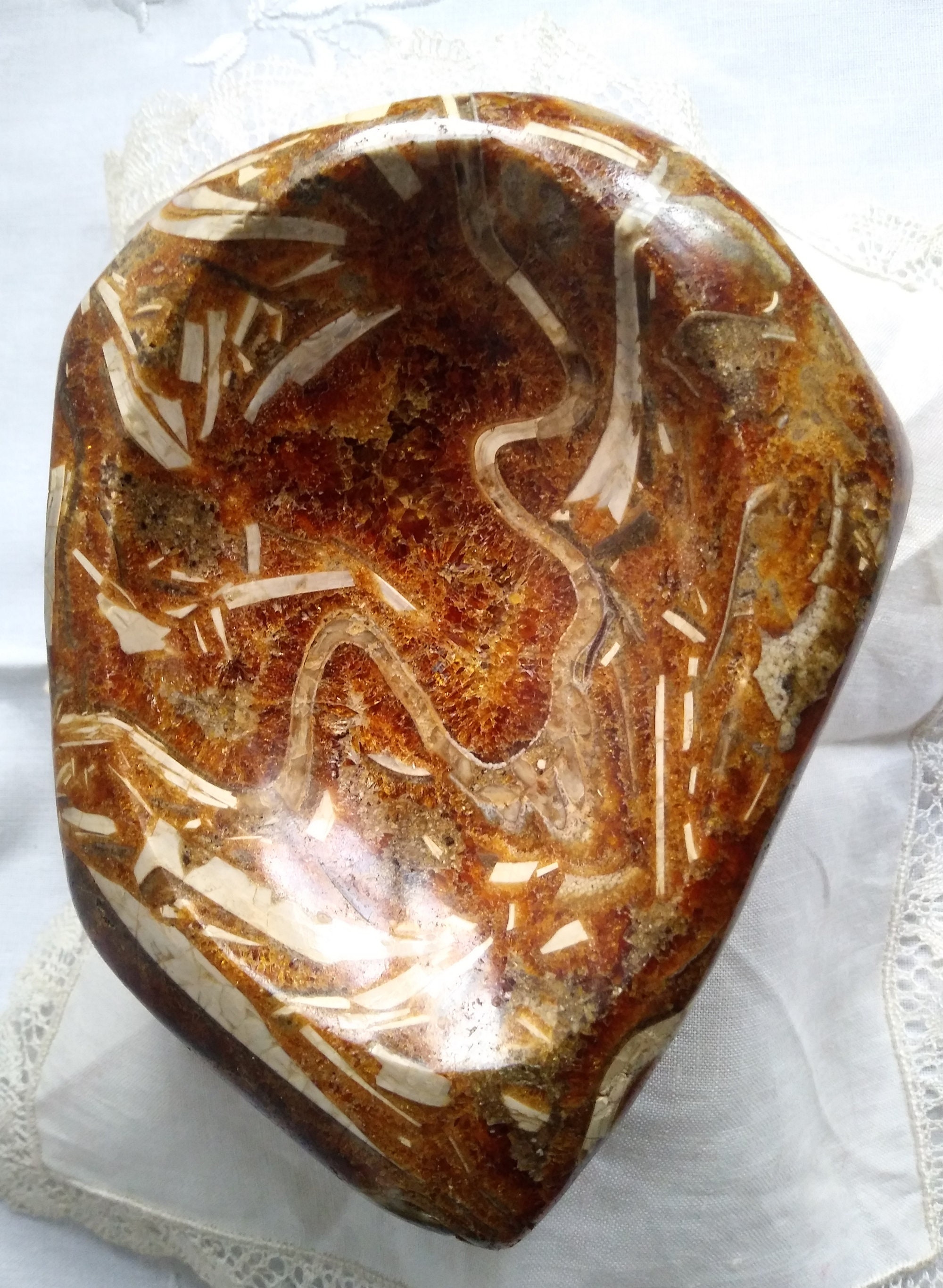 Elephant Skin Jasper Paperweight, Stone Soap Dish, Minerals and Fossils