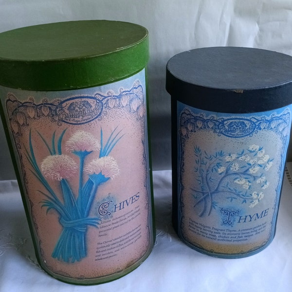 2 Boites Vintages en Carton Bouilli Vernis à la main, Illustrations Florales de style Art Nouveau.Contenants Gigognes Grand Format-Funbroc