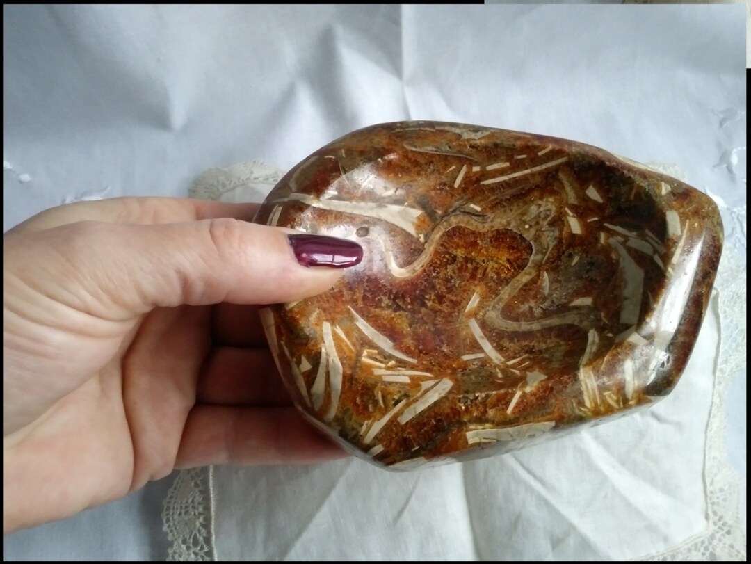 Elephant Skin Jasper Paperweight, Stone Soap Dish, Minerals and Fossils