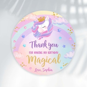 Editable Unicorn Birthday Favor Tag Unicorn Birthday Favor Tag Unicorn Favor Tags Instant Download Unicorn