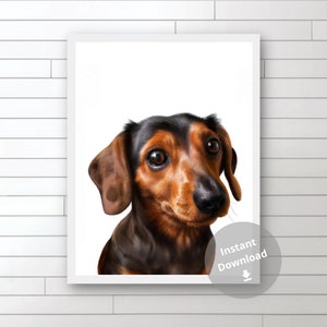 Dackel Wandkunst Weiner Hund Wandkunst Hundekopfschuss Hundeportrait Dackel Hund Druck Dackel Geschenk Dackel Dekor Download Datei