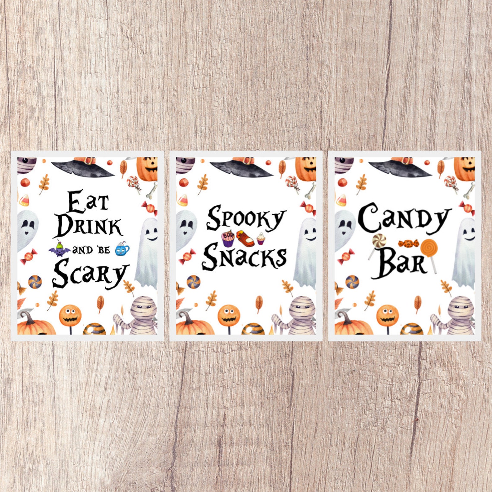 Halloween Party Sign Bundle Set of 9 Halloween Party Signs Birthday