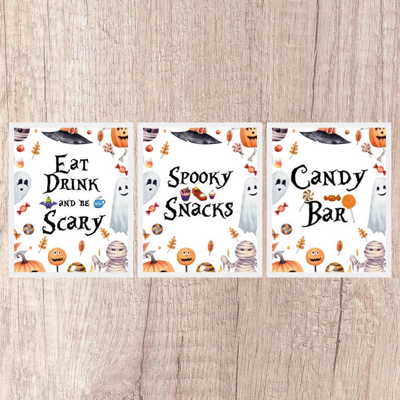 Halloween Party Sign Bundle Set of 9 Halloween Party Signs Birthday