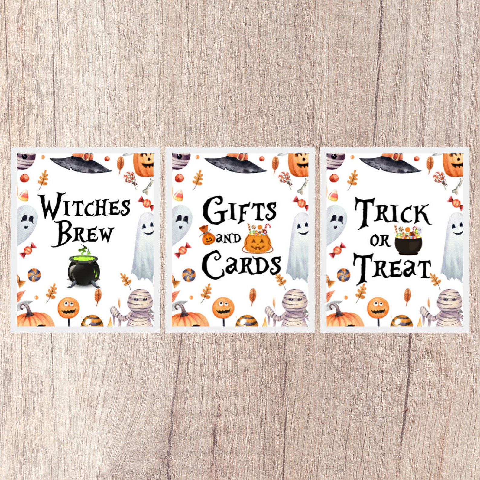 Halloween Party Sign Bundle Set of 9 Halloween Party Signs Birthday