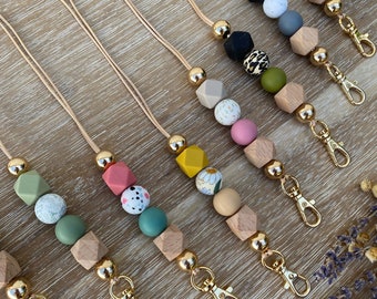 Personalized Beaded Lanyard, Badge Lanyard, Teacher Lanyard, Badge Holder, Teacher Gift, Nurse Gift, Gift for Work