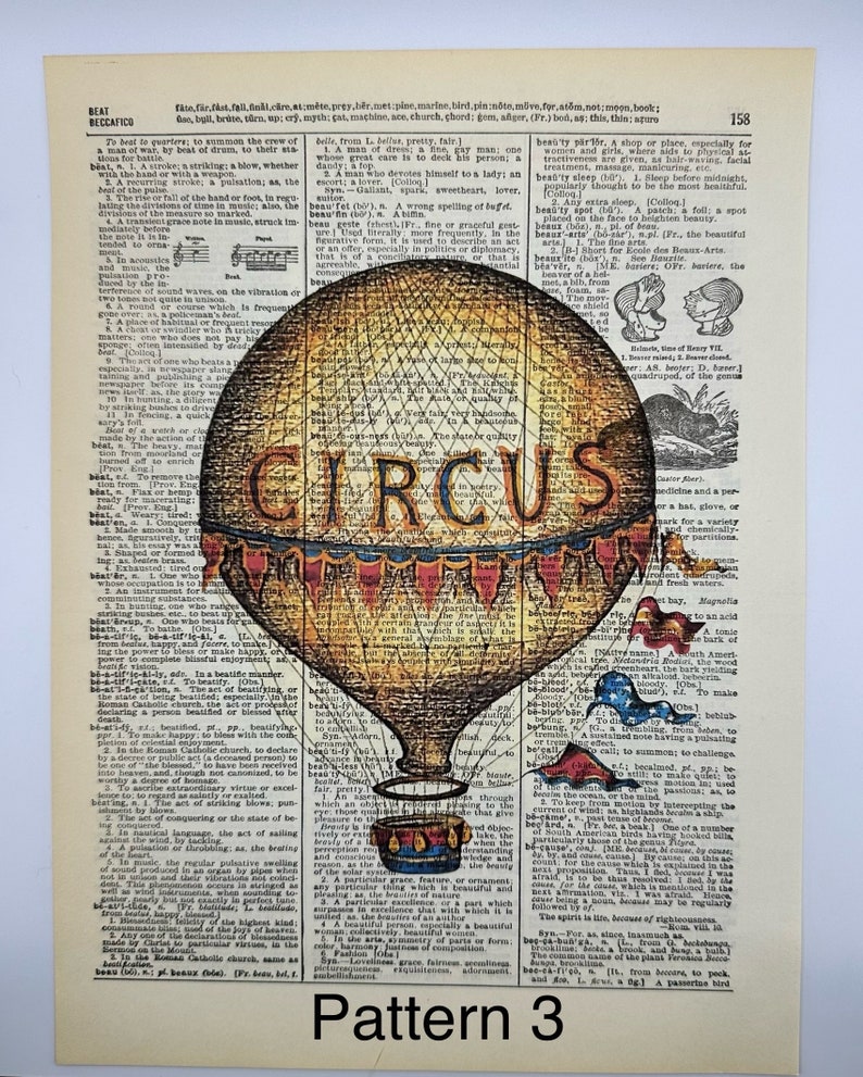 Hot Air Balloon Dictionary Wall Art, Home Decor, Unique Decor, Mothers ...
