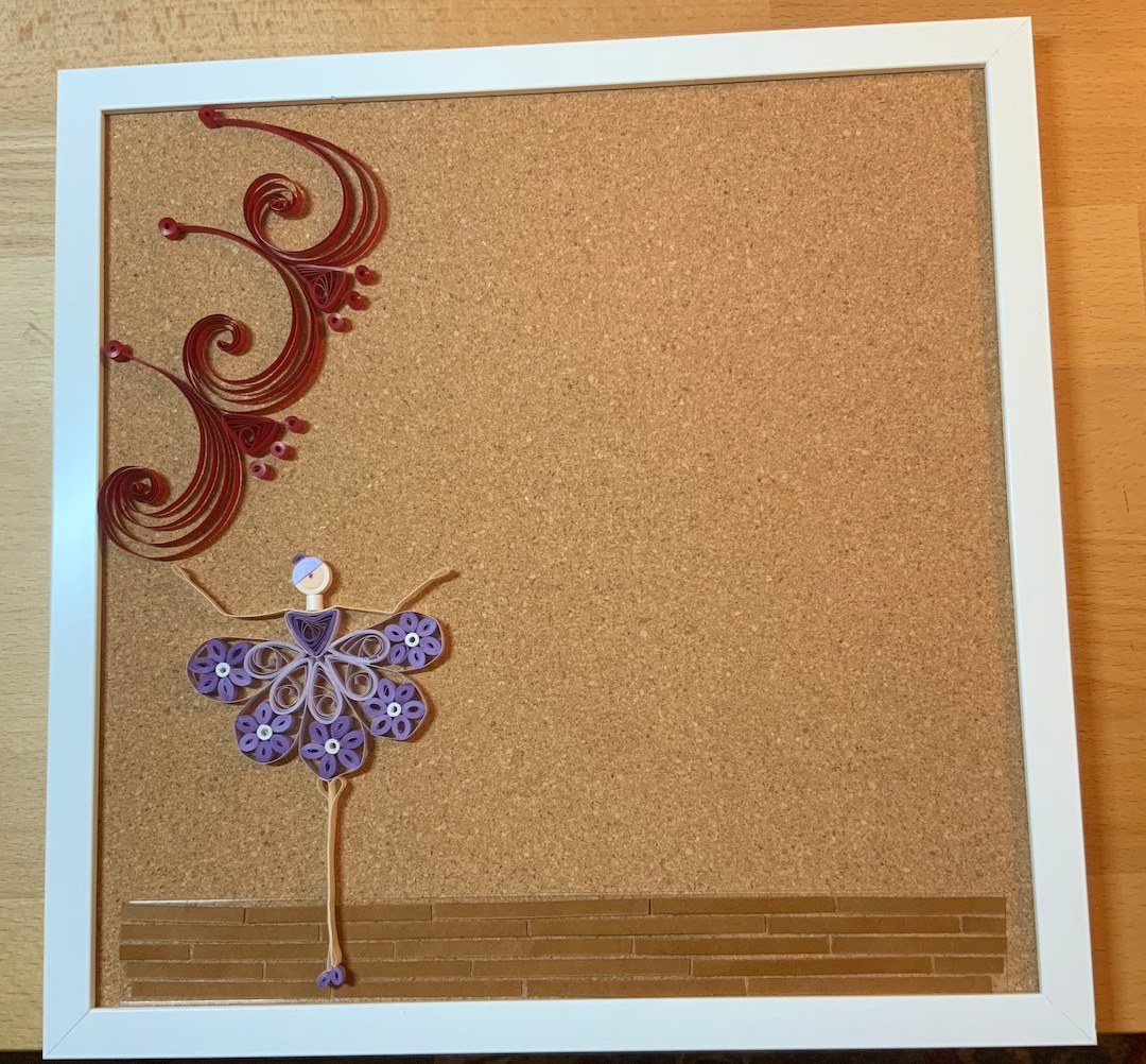 Quilled Ballerina Bulletin Board, Home Decor, Childs Room Decor, Wall Decor, Quilled Art, Unique