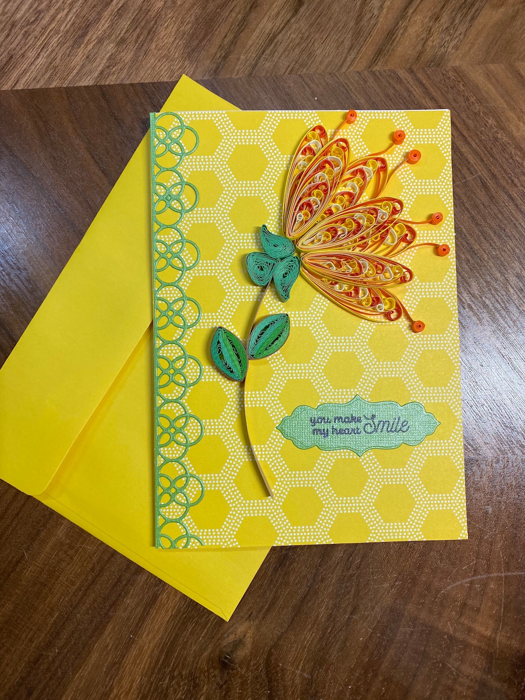 Quilled Flower Greeting Card, Unique Handmade Card, Birthday Card