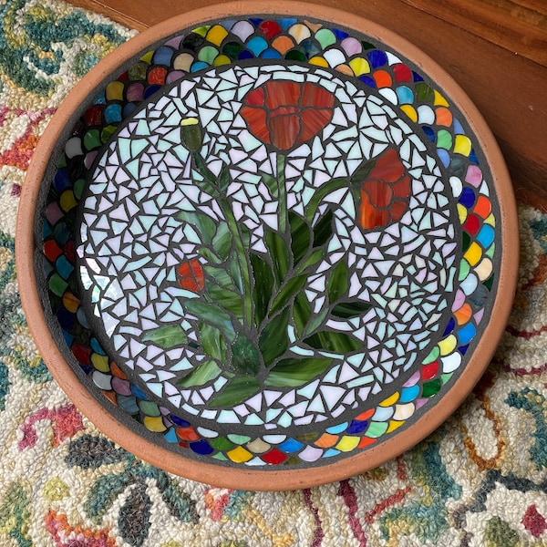 Mosaic Bird Bath Etsy