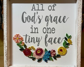 Quilled Wall Art, Home Decor, Wall Decor, Quilled Art, Unique Gift, Nursery Decor, Baby Shower Gift, Baby Gift