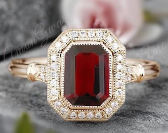 ヴィンテージ レッド ルビー エンゲージリング ルビー ジュエリー