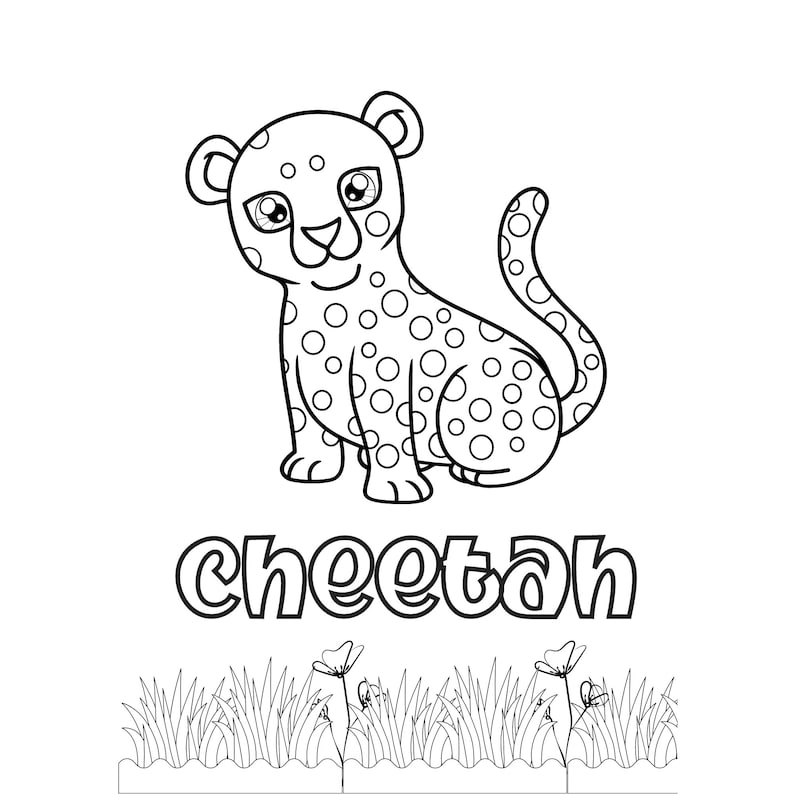 Printable Wild Animals Coloring Pages for Kids, Fun Preschool Activity ...