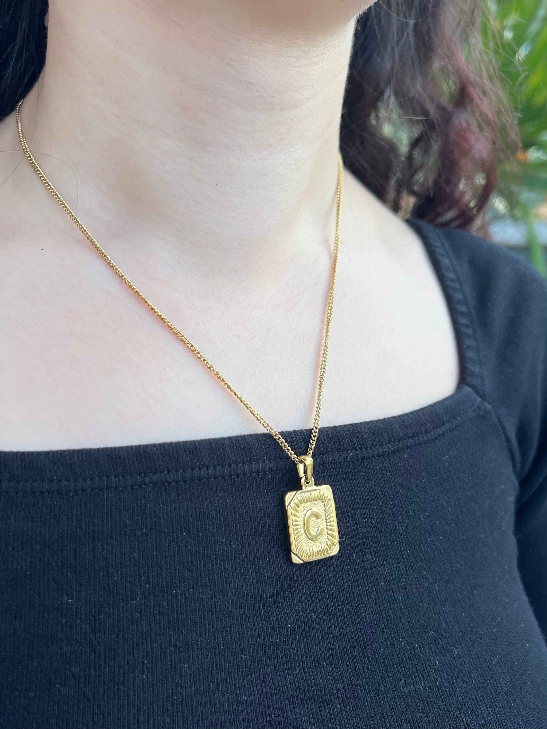 Initial Necklace, Minimalist Gold Letter Necklace with Birthstone, Personalized Necklace, Valentines Day Gift Medal Pearl, Bridesmaid Gift for Her, Gift for Mom