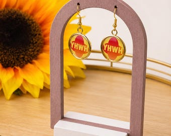 Boucles d'oreilles pendantes YAHWEH avec paroles de sagesse