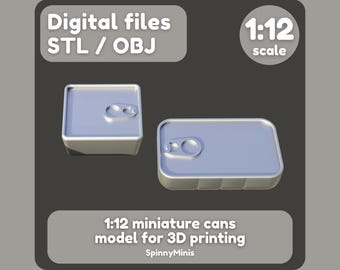 Digitale Dateien - 1:12 Miniatur Futterdosen - Modelle für den 3D Druck (STL / OBJ)