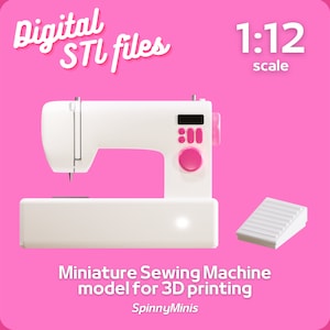 Digitale Dateien - 1:12 Miniatur Moderne Nähmaschine - STL Modelle für den 3D Druck