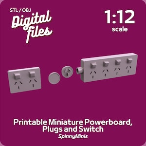 Digital Files - 1:12 Miniature Powerboard Kit (AUS) - Models for 3D Printing (STL / OBJ)